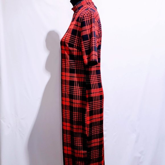 🆕Red & Black Tartan print Body-con dress size XL - Picture 4 of 7
